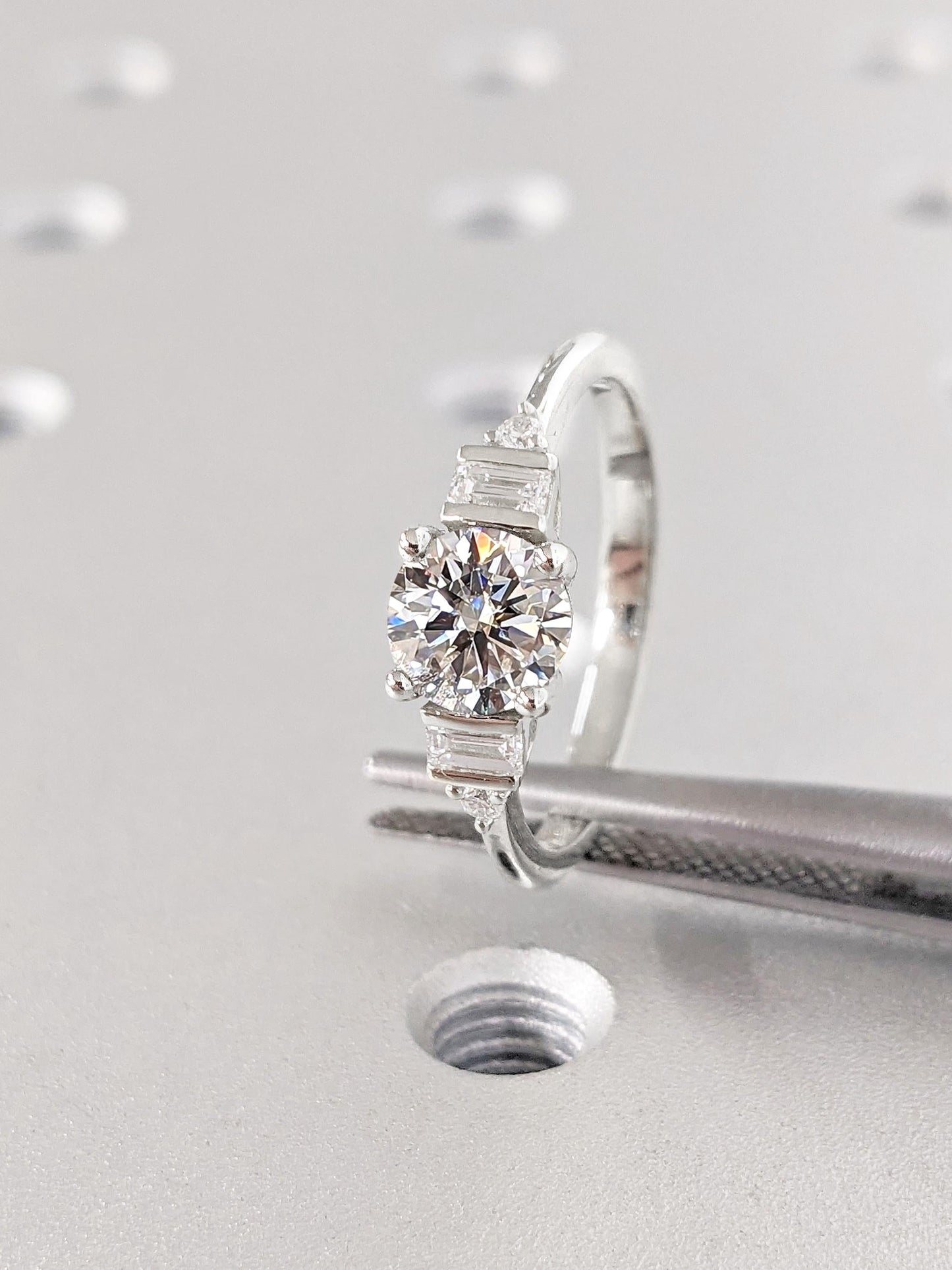 1.2 CT Round Solitaire Moissanite Engagement Ring