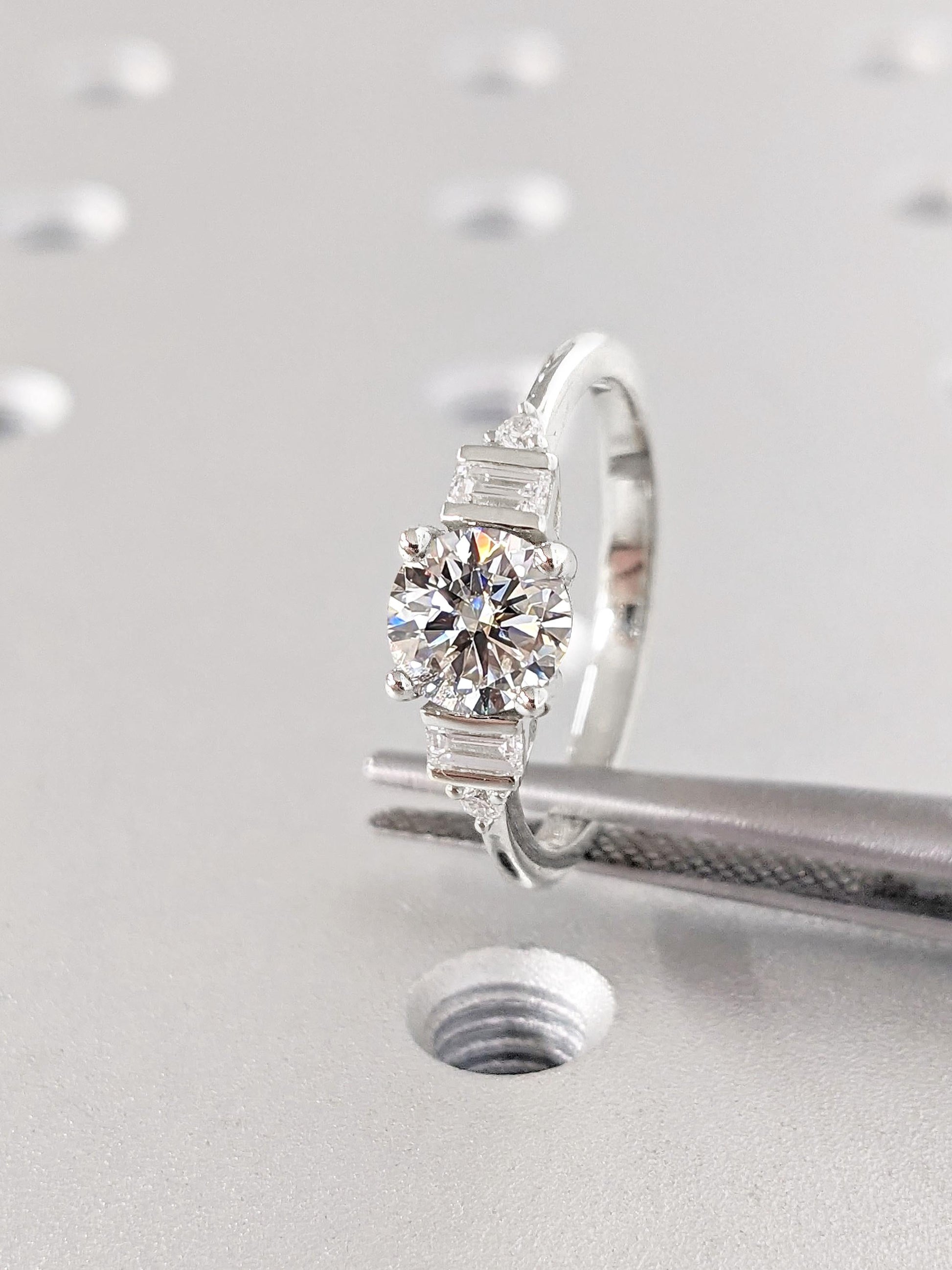 1.2 CT Round Solitaire Moissanite Engagement Ring