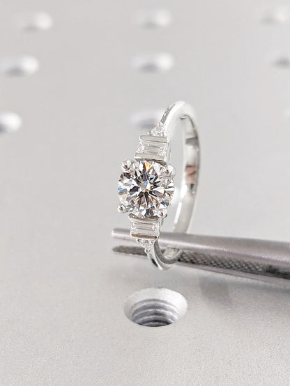 1.2 CT Round Solitaire Moissanite Engagement Ring