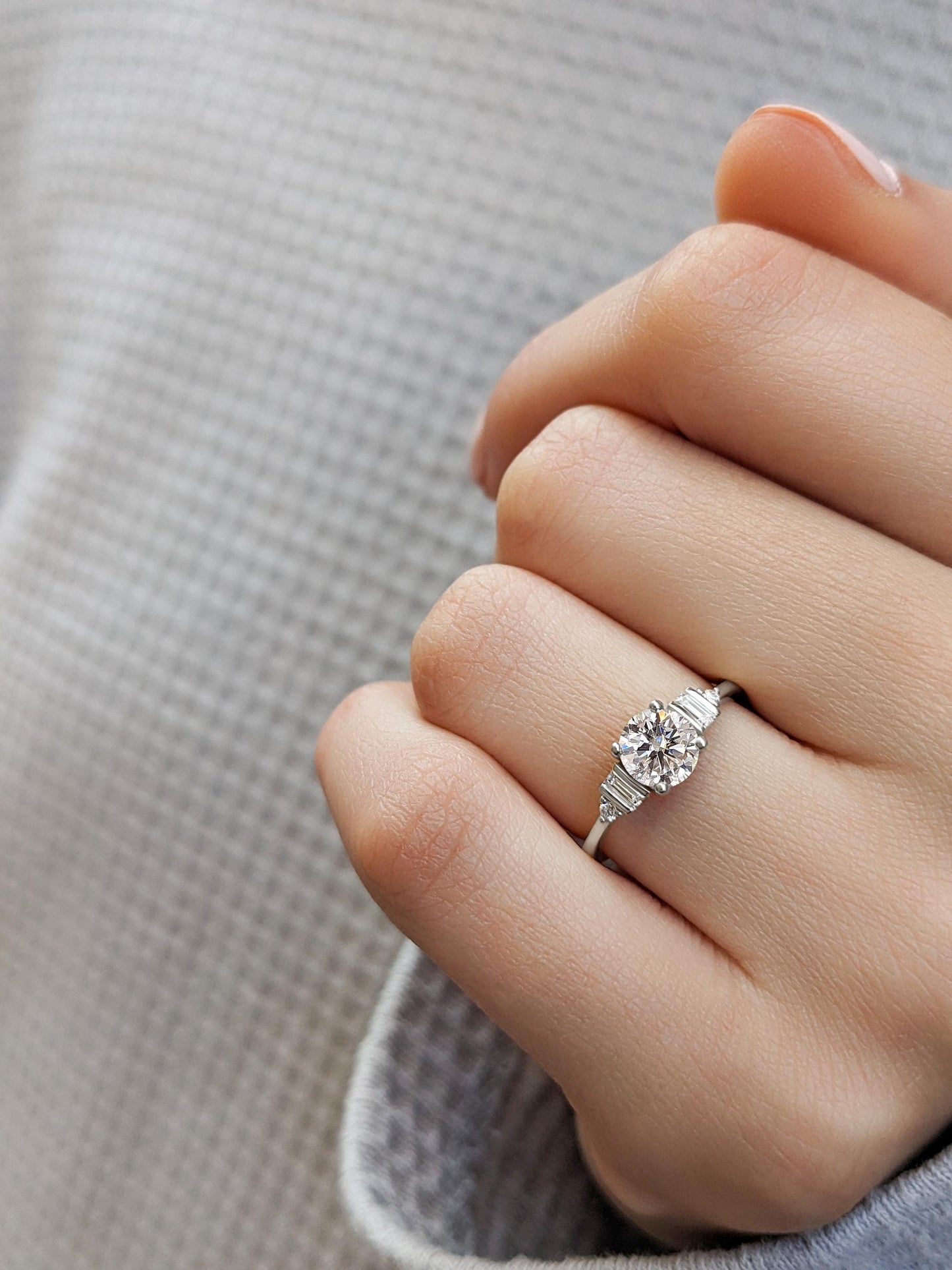 1.2 CT Round Solitaire Moissanite Engagement Ring