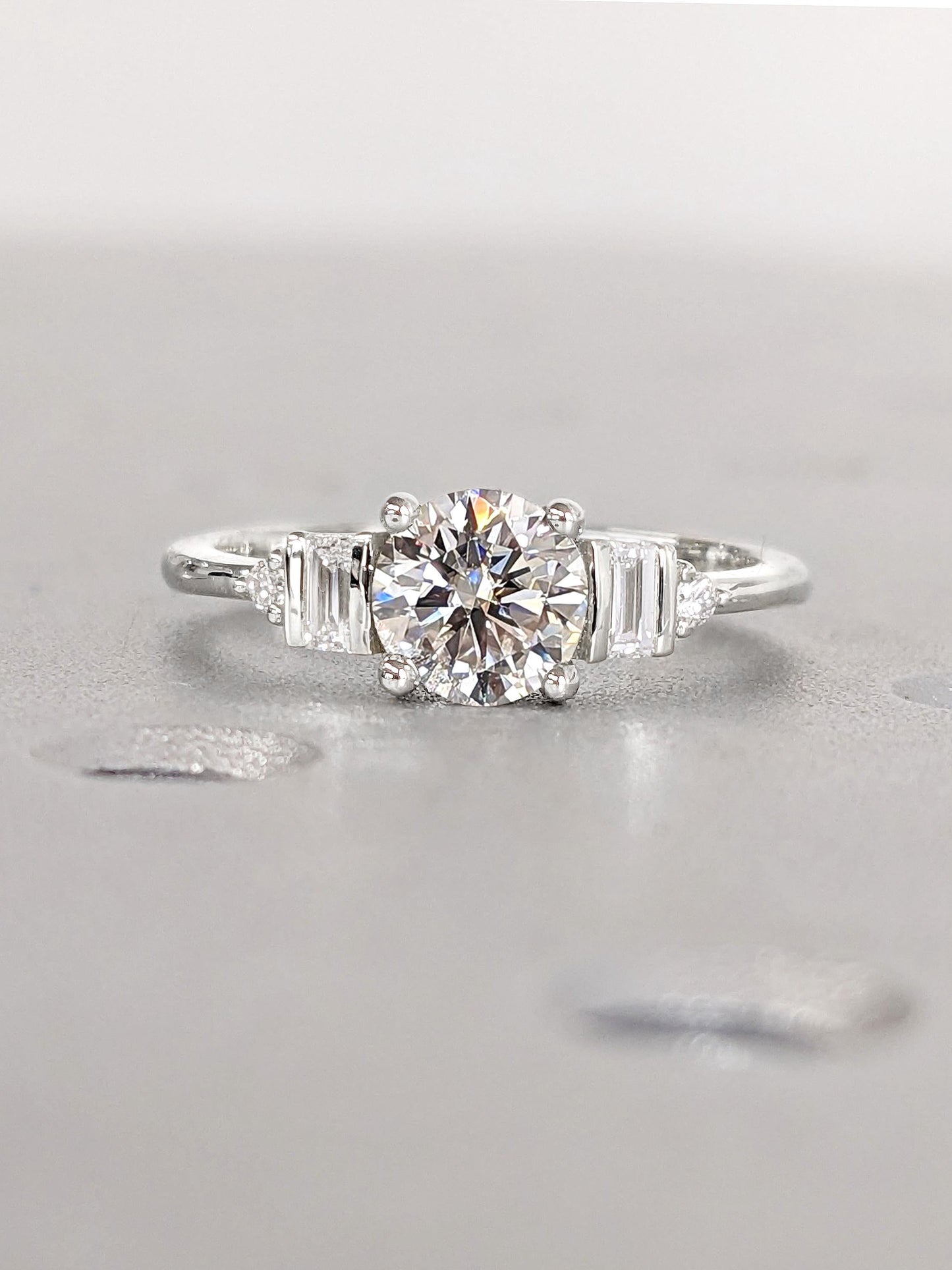 1.2 CT Round Solitaire Moissanite Engagement Ring