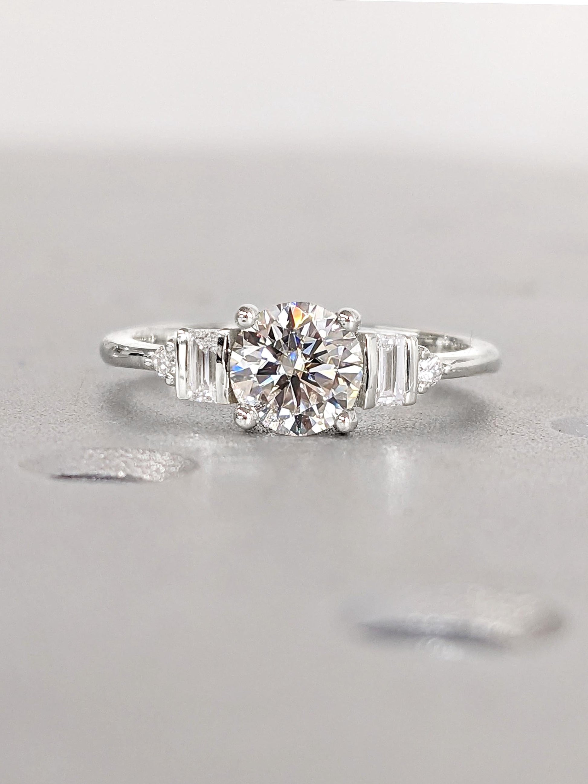 1.2 CT Round Solitaire Moissanite Engagement Ring