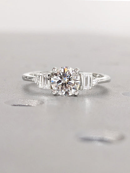 1.2 CT Round Solitaire Moissanite Engagement Ring
