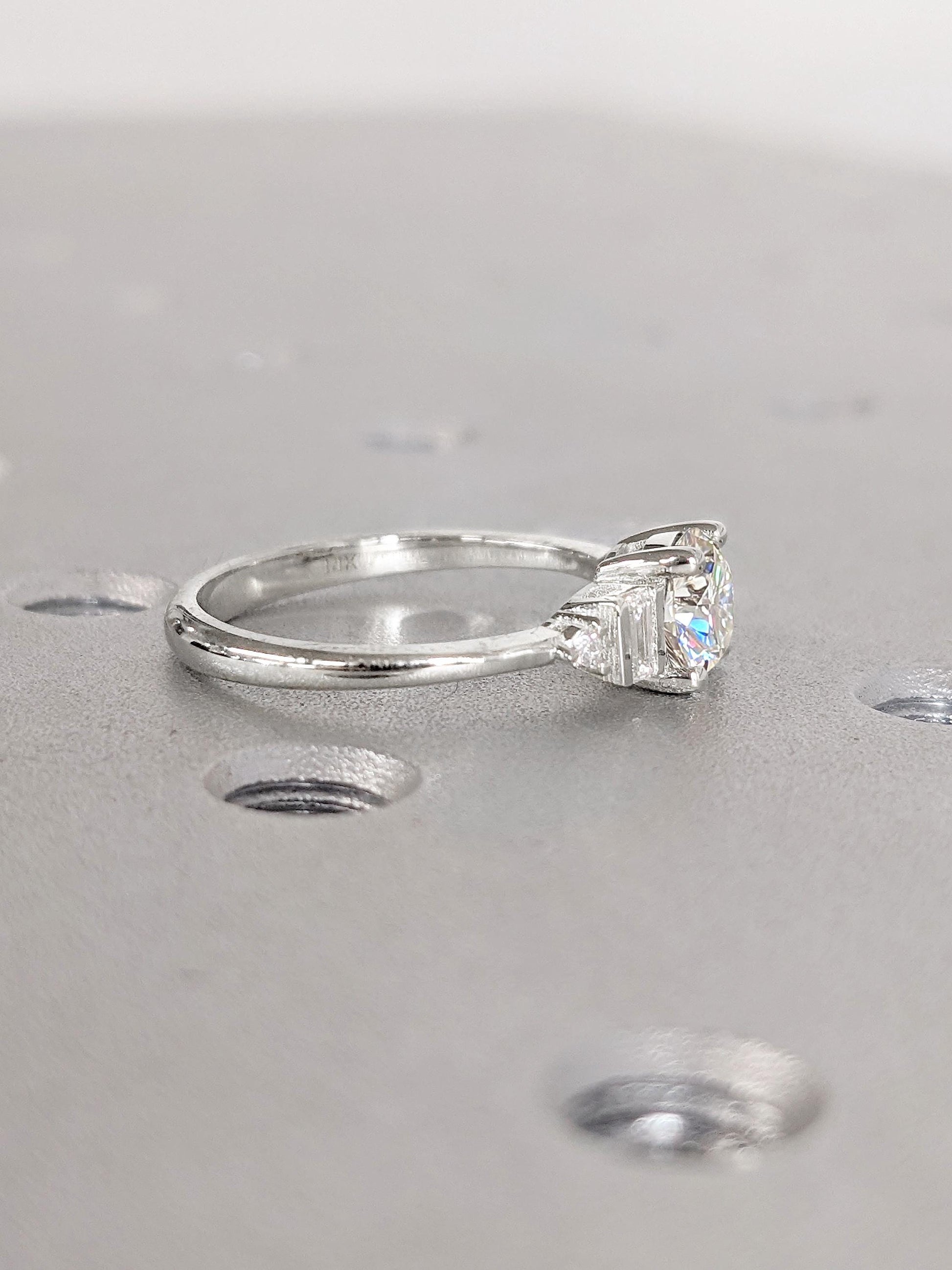 1.2 CT Round Solitaire Moissanite Engagement Ring