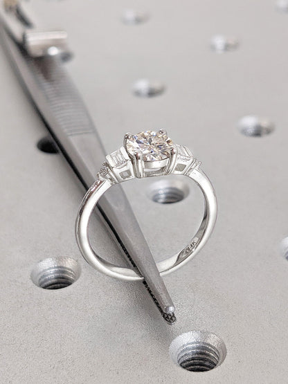1.2 CT Round Solitaire Moissanite Engagement Ring