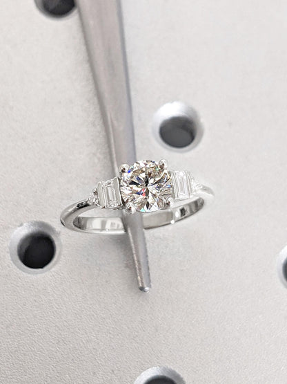 1.2 CT Round Solitaire Moissanite Engagement Ring