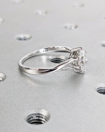 1.2 CT Round Solitaire Moissanite Engagement Ring