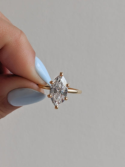 1.2 CT Round Solitaire Moissanite Engagement Ring