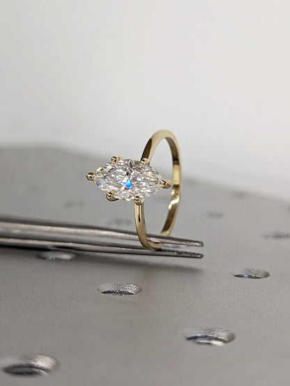 1.2 CT Round Solitaire Moissanite Engagement Ring