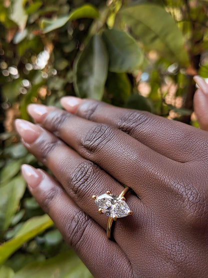 1.2 CT Round Solitaire Moissanite Engagement Ring