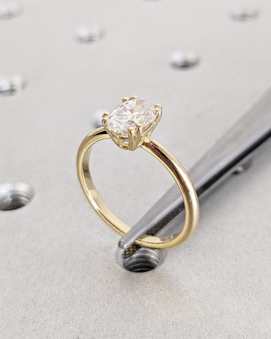 1.2 CT Round Solitaire Moissanite Engagement Ring