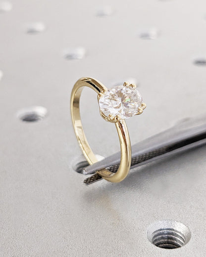 1.2 CT Round Solitaire Moissanite Engagement Ring