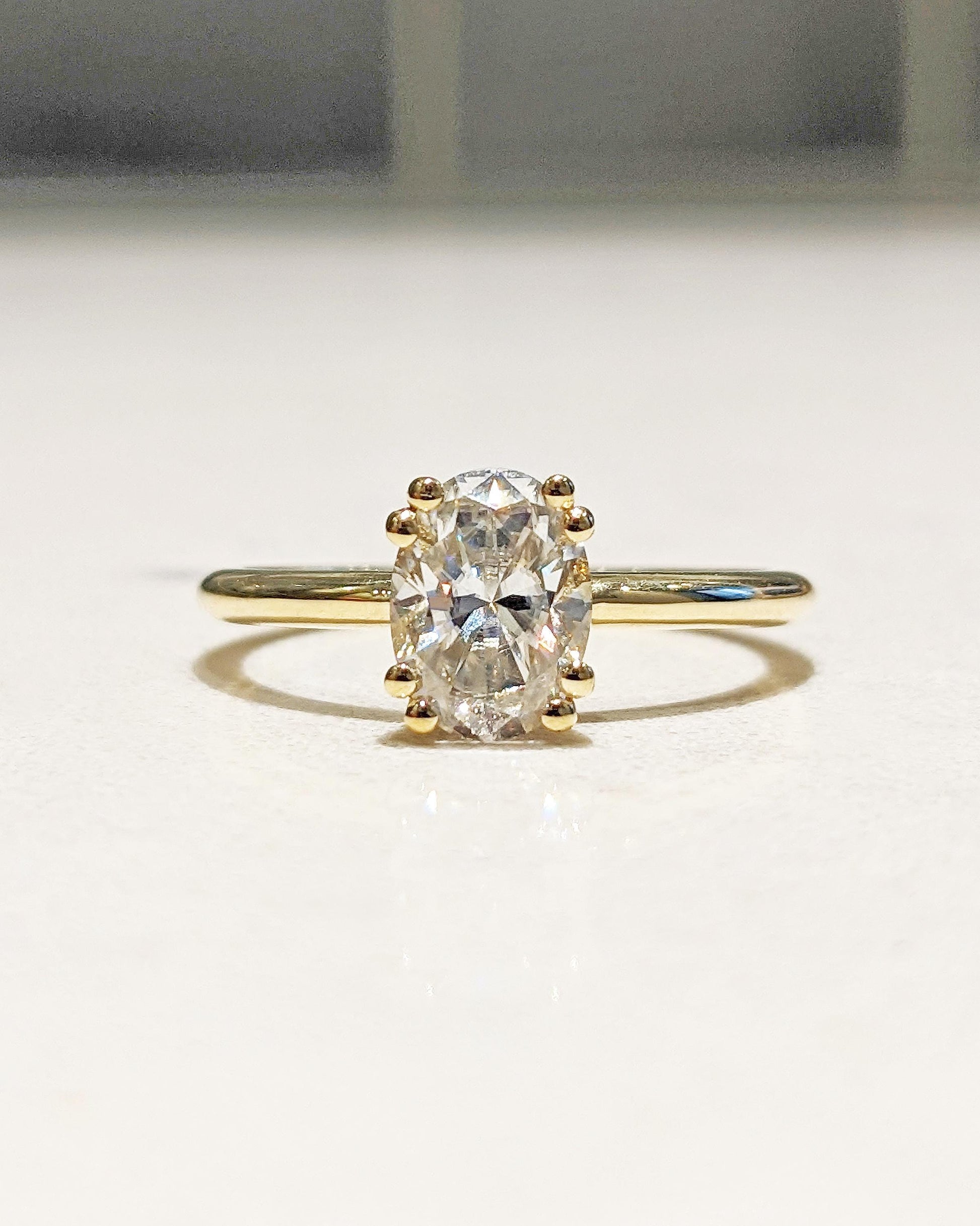 1.2 CT Round Solitaire Moissanite Engagement Ring