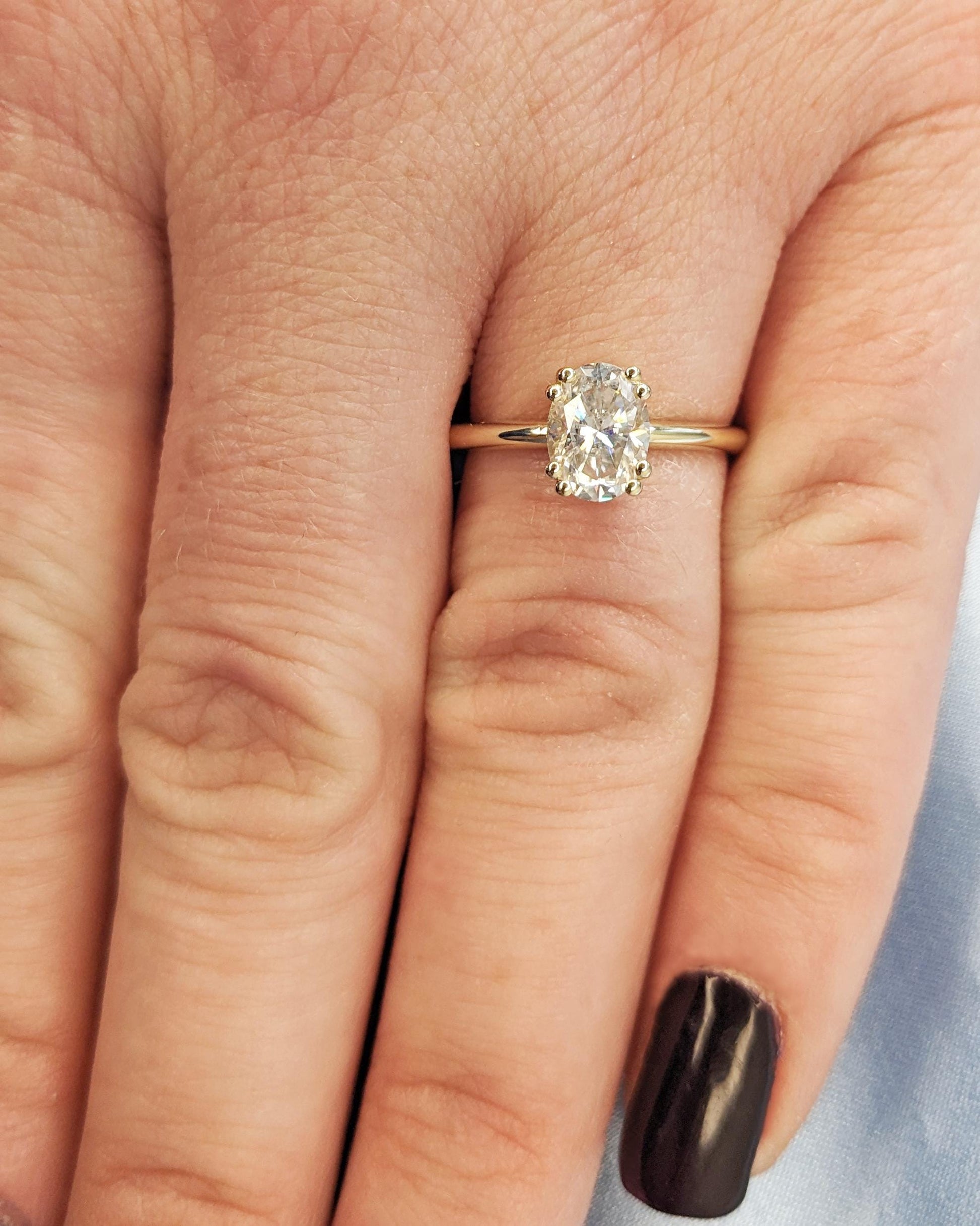 1.2 CT Round Solitaire Moissanite Engagement Ring