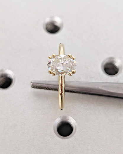 1.2 CT Round Solitaire Moissanite Engagement Ring