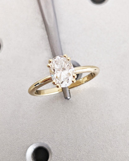 1.2 CT Round Solitaire Moissanite Engagement Ring