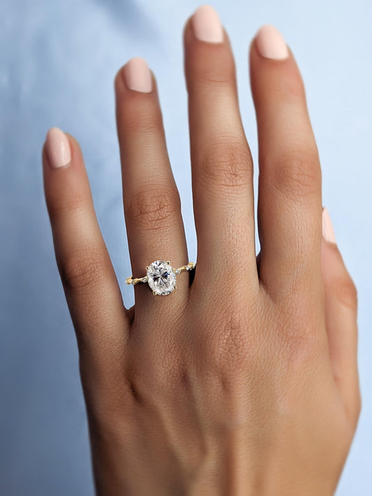 1.2 CT Round Solitaire Moissanite Engagement Ring
