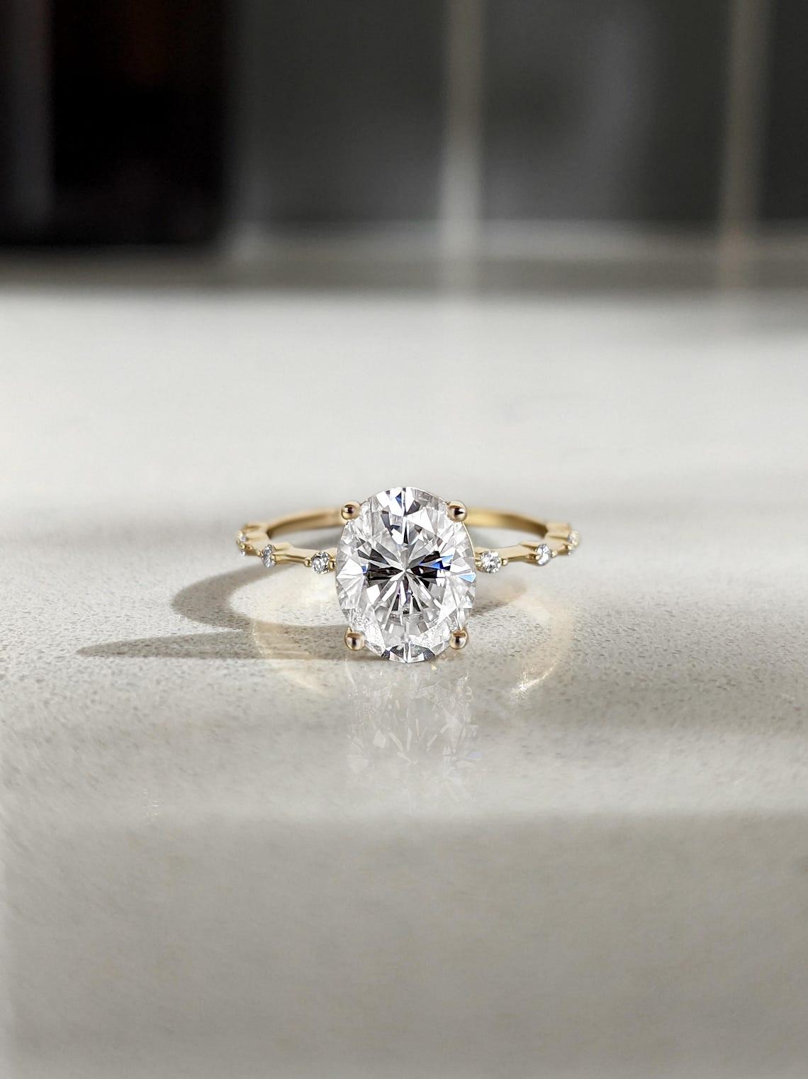 1.2 CT Round Solitaire Moissanite Engagement Ring