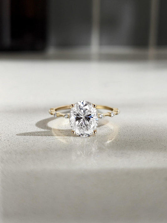 1.2 CT Round Solitaire Moissanite Engagement Ring