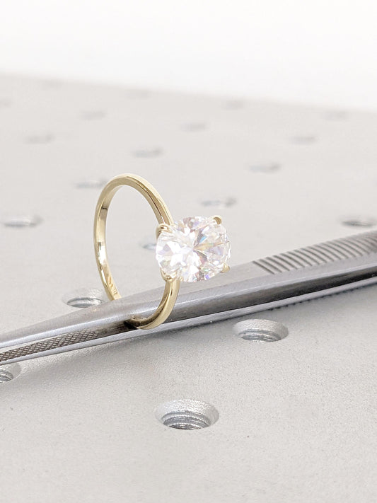 1.2 CT Round Solitaire Moissanite Engagement Ring
