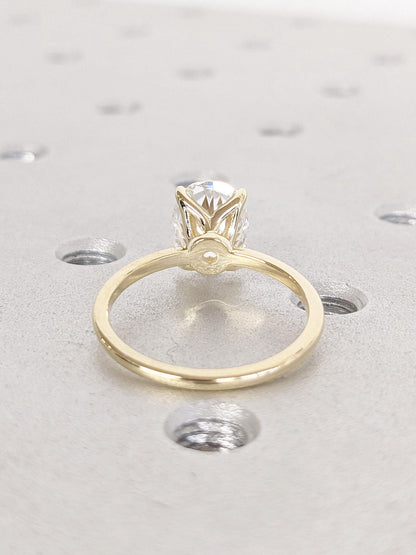 1.2 CT Round Solitaire Moissanite Engagement Ring
