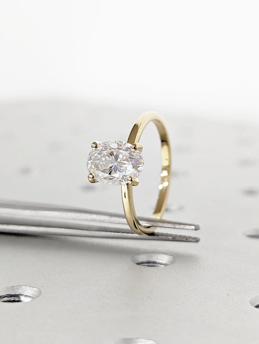 1.2 CT Round Solitaire Moissanite Engagement Ring