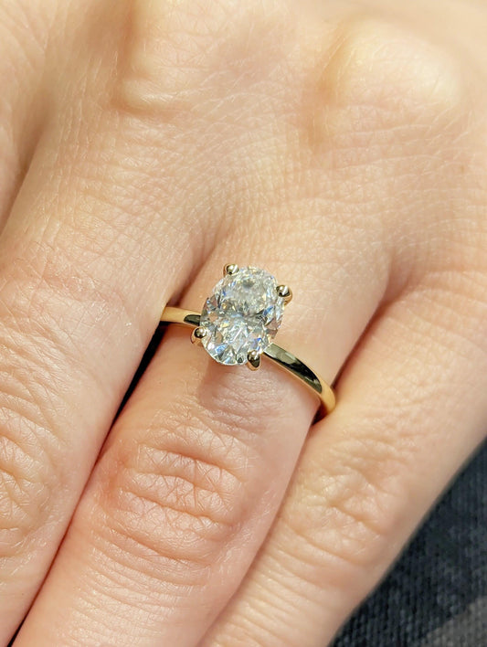 1.2 CT Round Solitaire Moissanite Engagement Ring