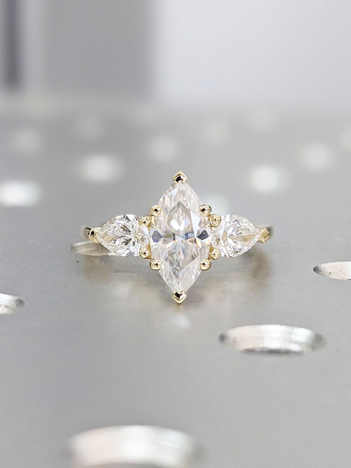 1.2 CT Round Solitaire Moissanite Engagement Ring