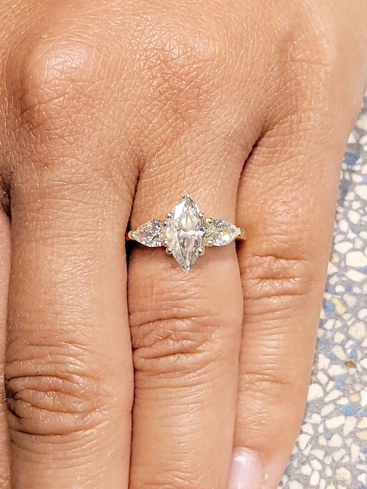 1.2 CT Round Solitaire Moissanite Engagement Ring