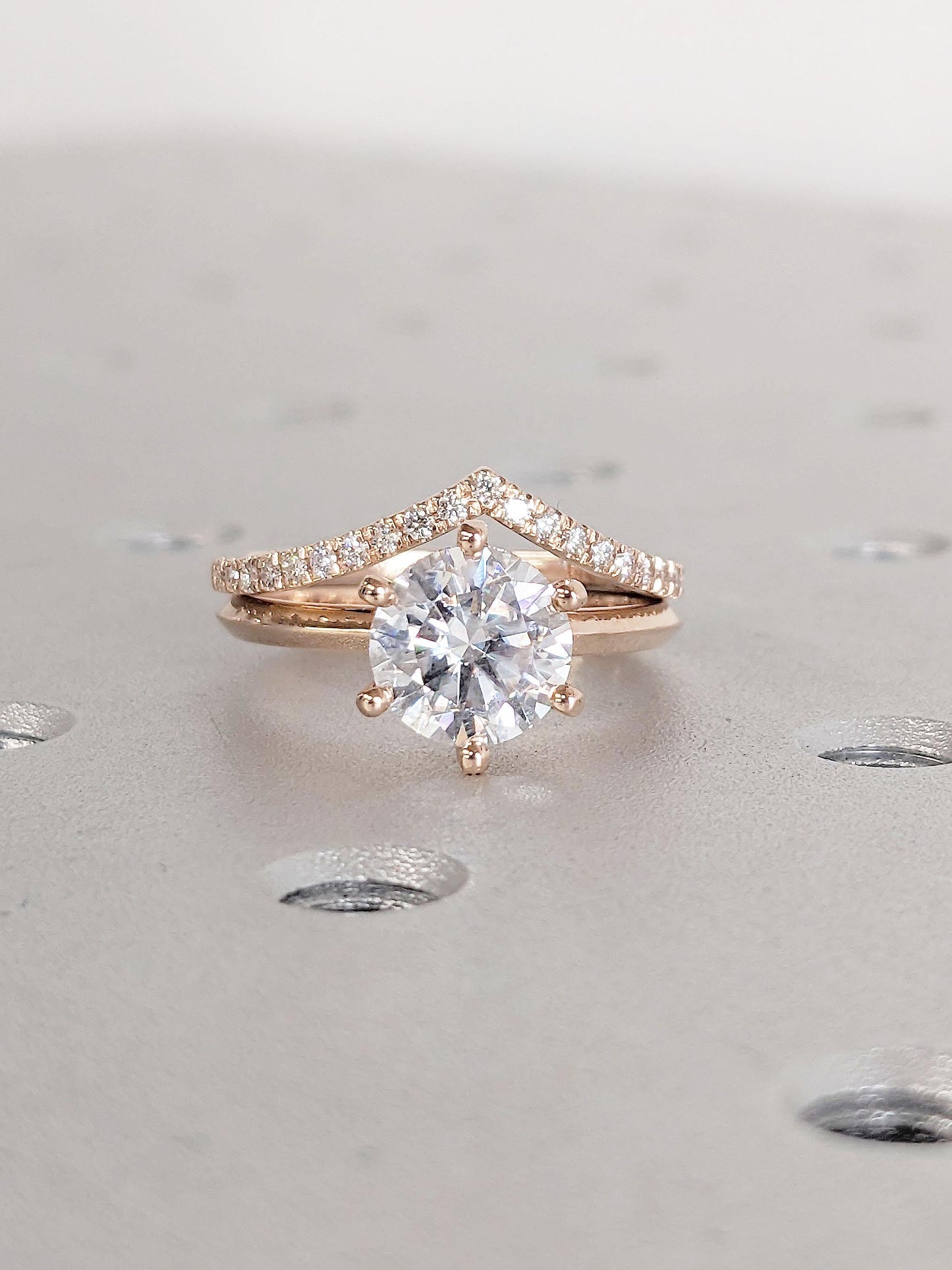 1.2 CT Round Solitaire Moissanite Engagement Ring