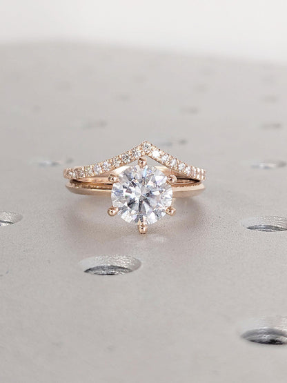 1.2 CT Round Solitaire Moissanite Engagement Ring