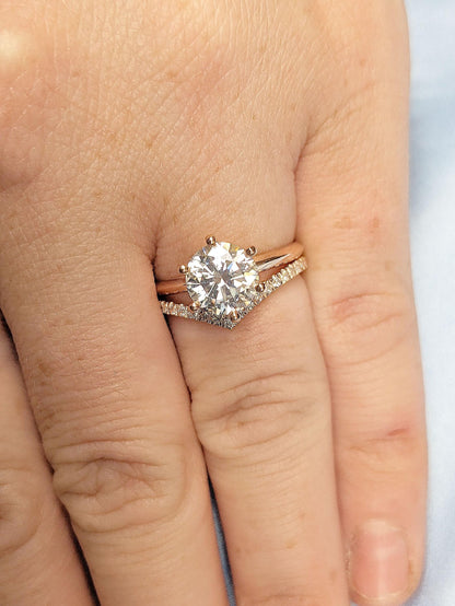 1.2 CT Round Solitaire Moissanite Engagement Ring