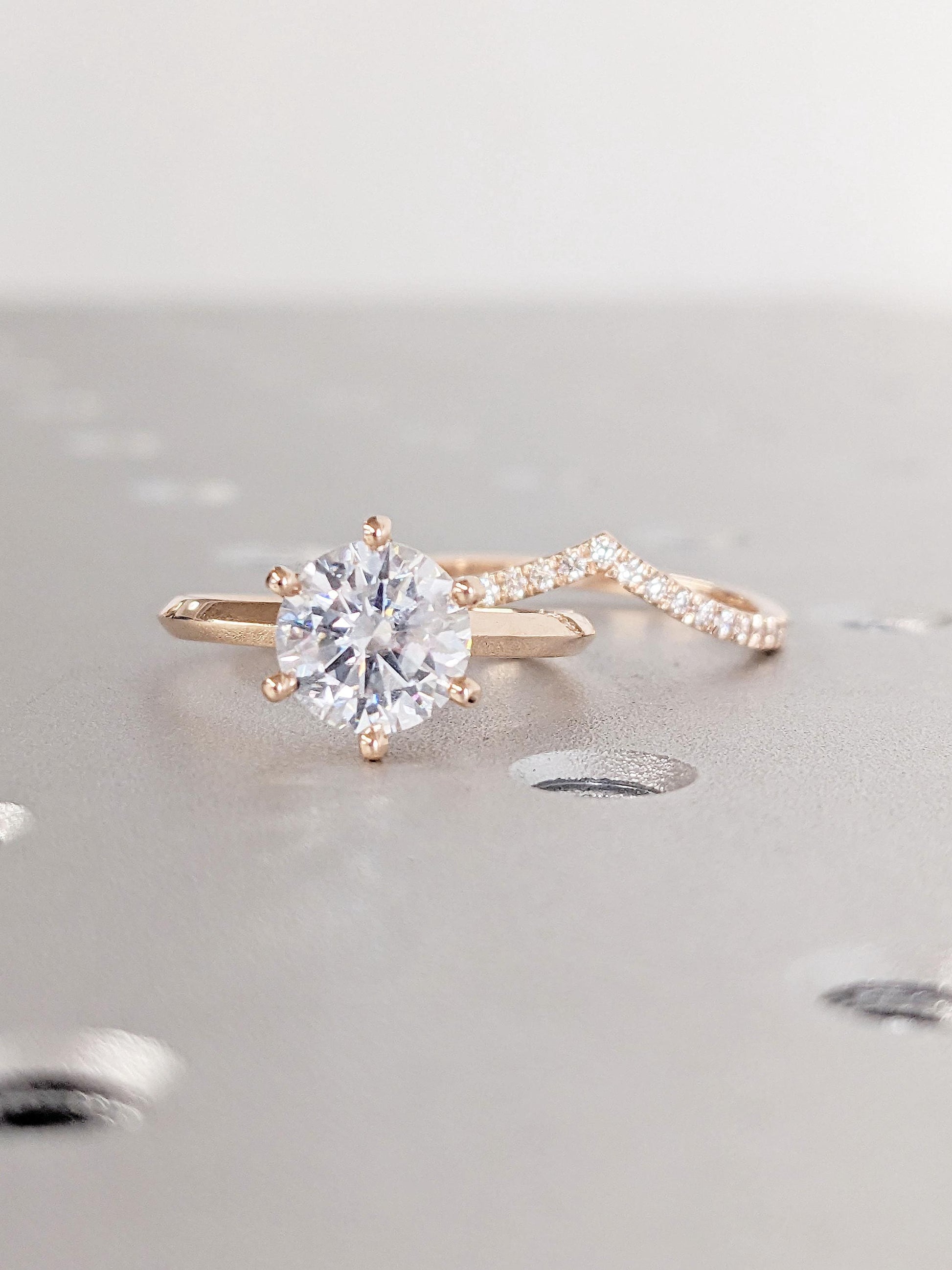 1.2 CT Round Solitaire Moissanite Engagement Ring