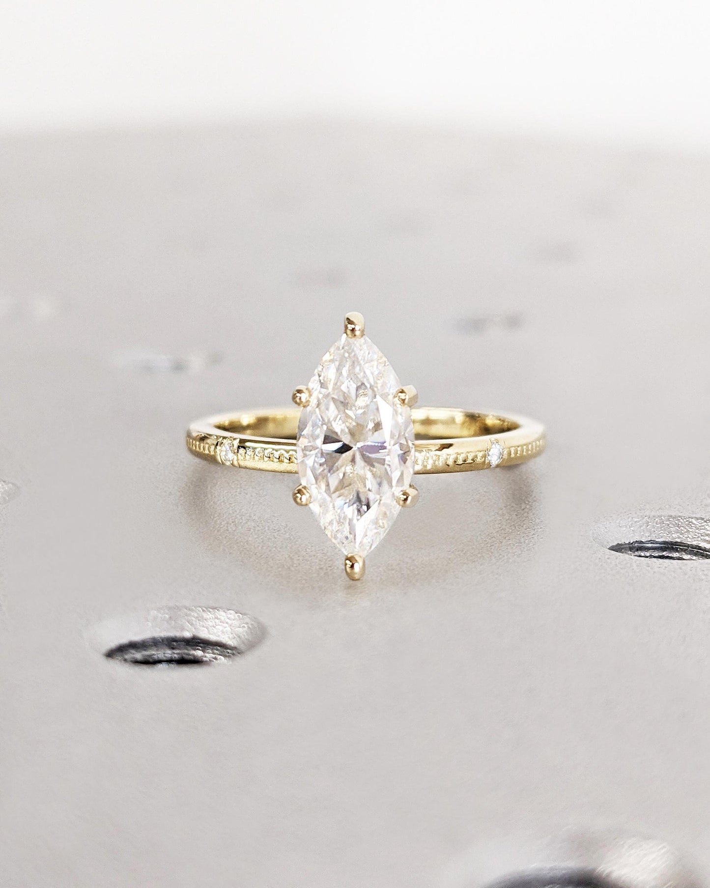 1.2 CT Round Solitaire Moissanite Engagement Ring
