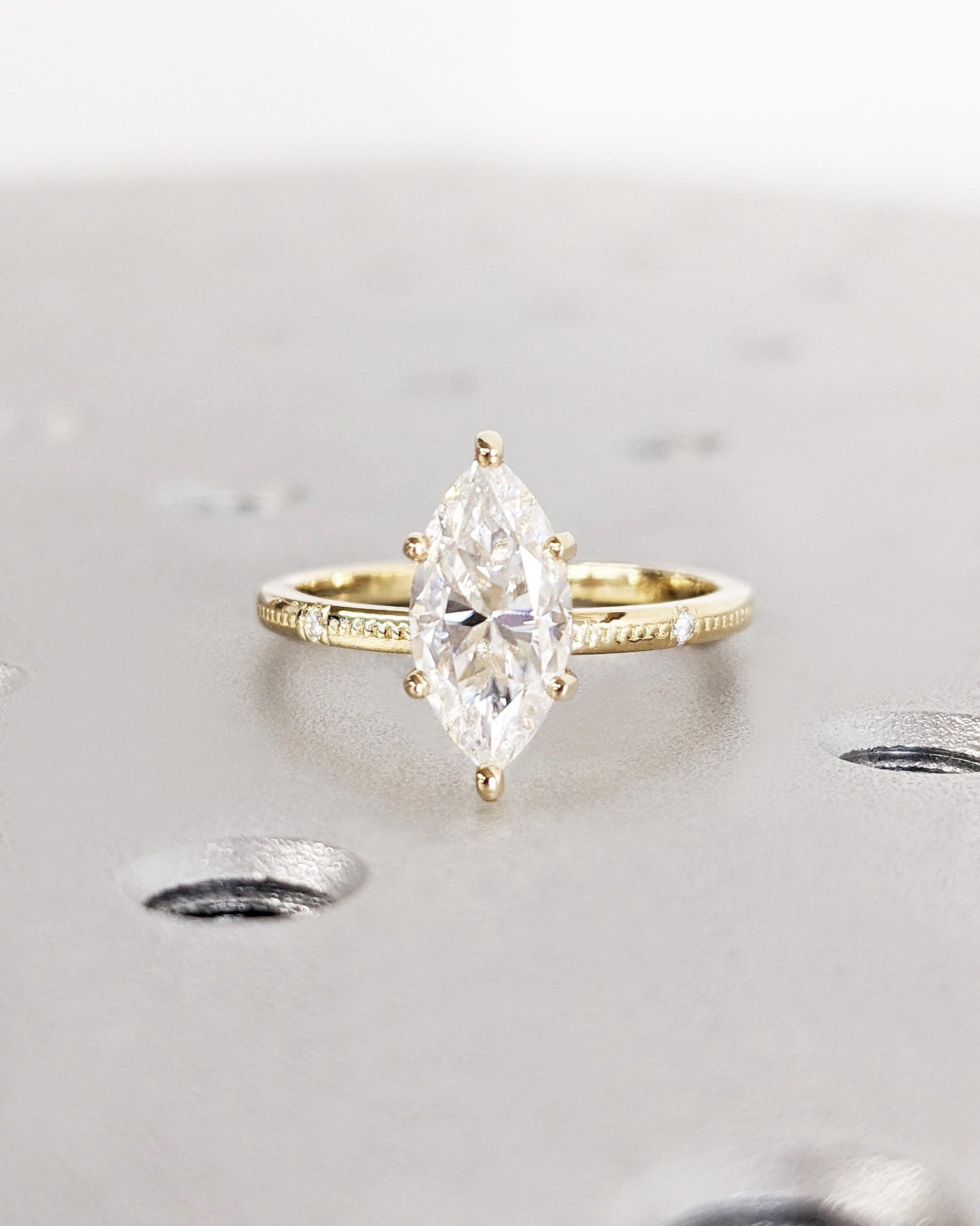 1.2 CT Round Solitaire Moissanite Engagement Ring