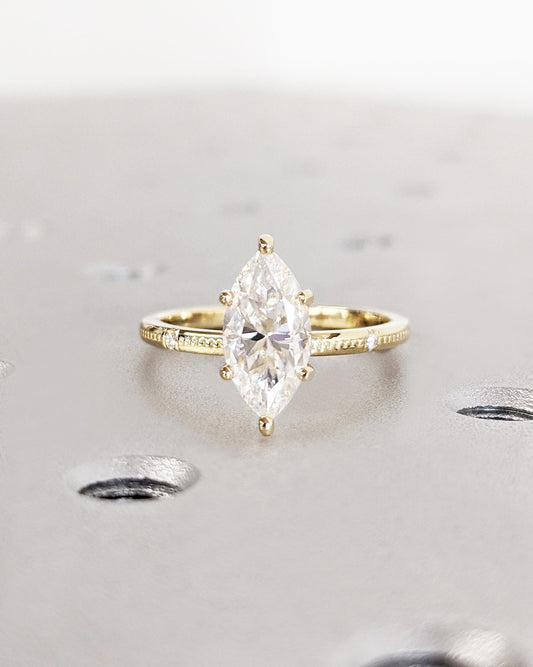 1.2 CT Round Solitaire Moissanite Engagement Ring