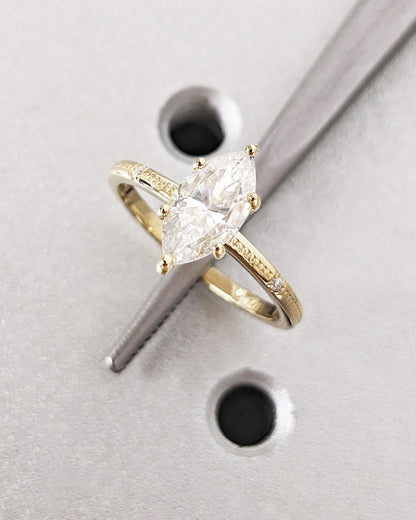 1.2 CT Round Solitaire Moissanite Engagement Ring