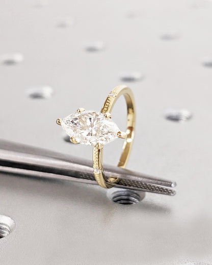 1.2 CT Round Solitaire Moissanite Engagement Ring