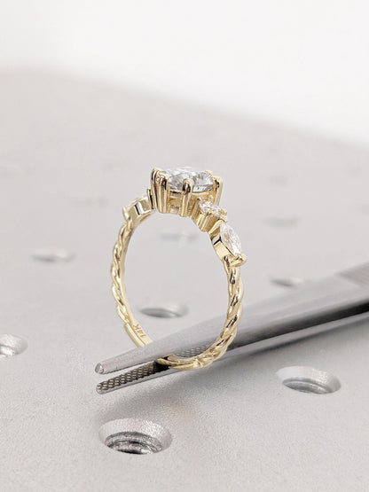 1.2 CT Round Solitaire Moissanite Engagement Ring