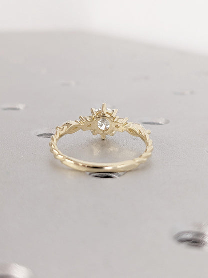 1.2 CT Round Solitaire Moissanite Engagement Ring
