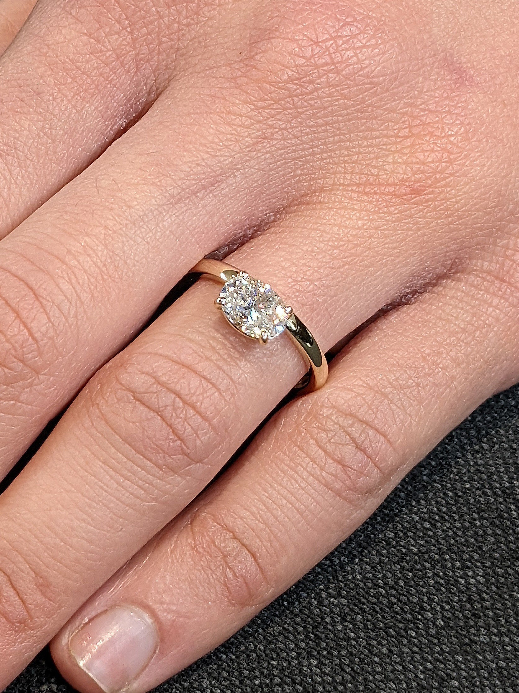 1.2 CT Round Solitaire Moissanite Engagement Ring