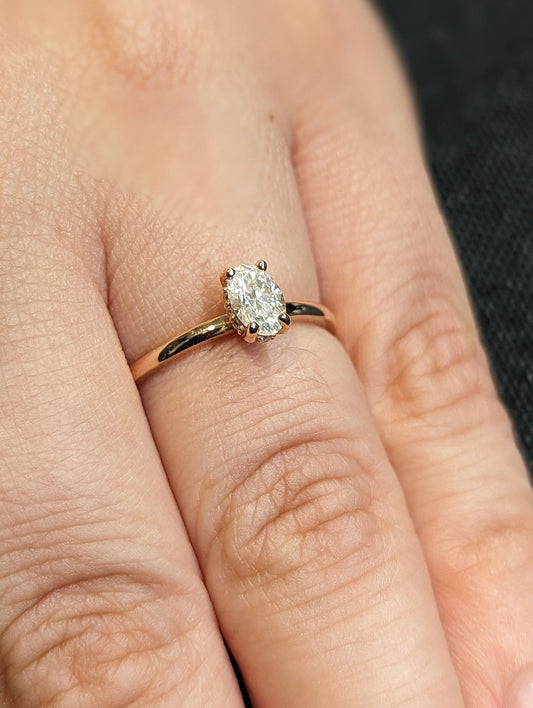 1.2 CT Round Solitaire Moissanite Engagement Ring