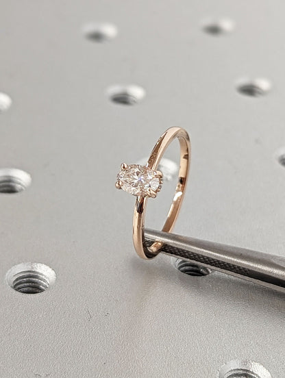 1.2 CT Round Solitaire Moissanite Engagement Ring