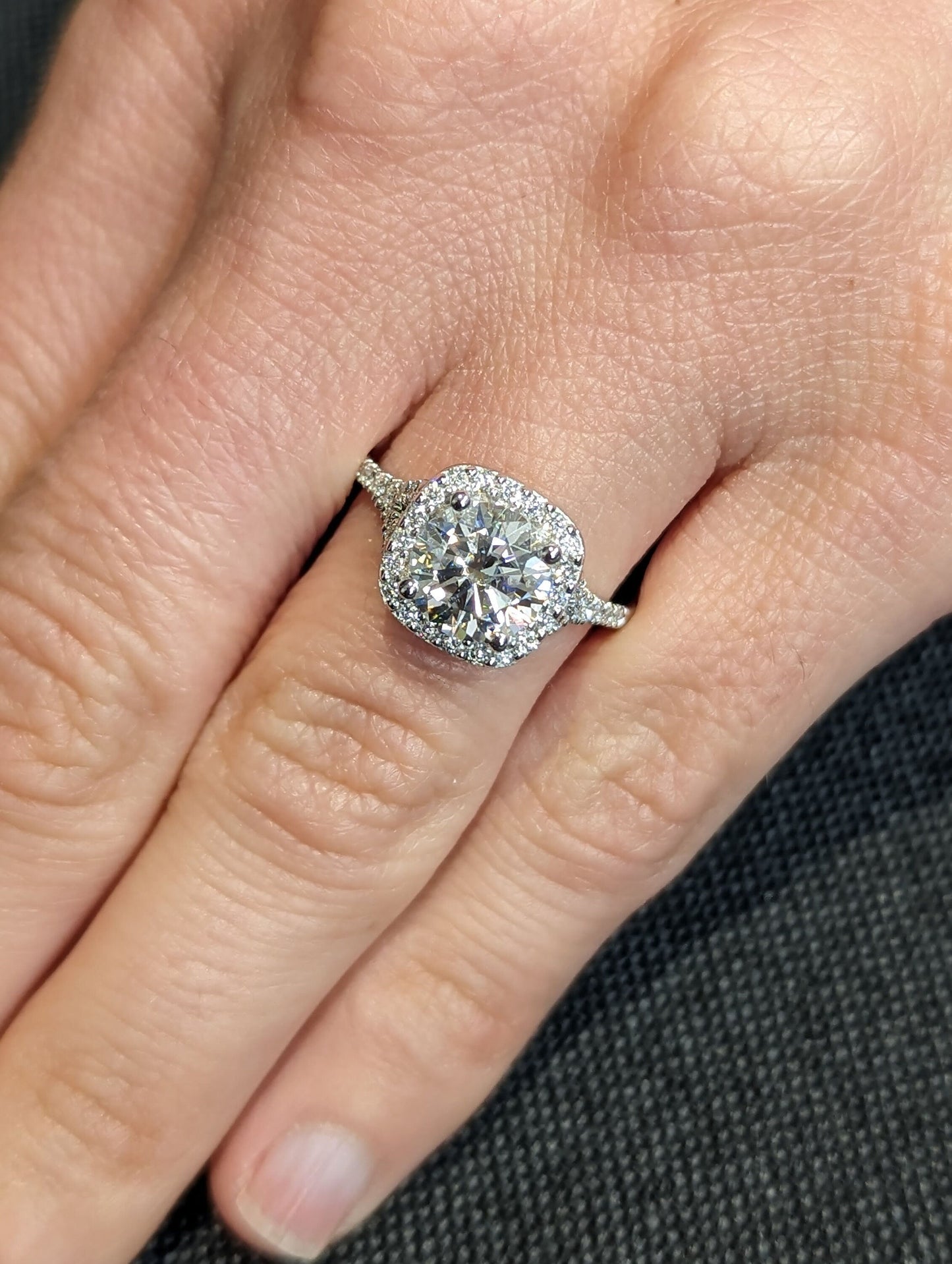 1.2 CT Round Solitaire Moissanite Engagement Ring