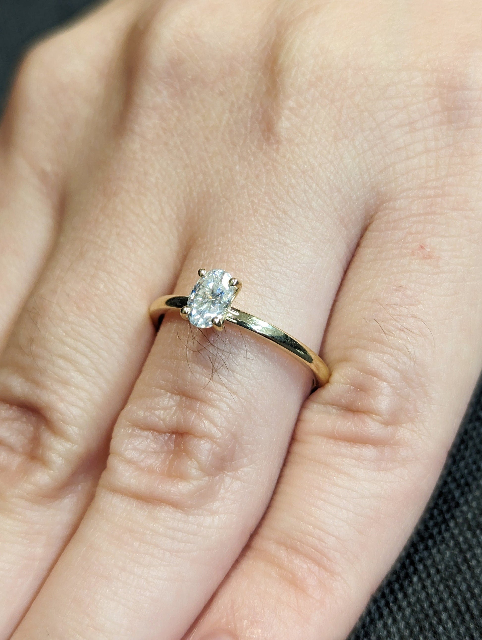 1.2 CT Round Solitaire Moissanite Engagement Ring