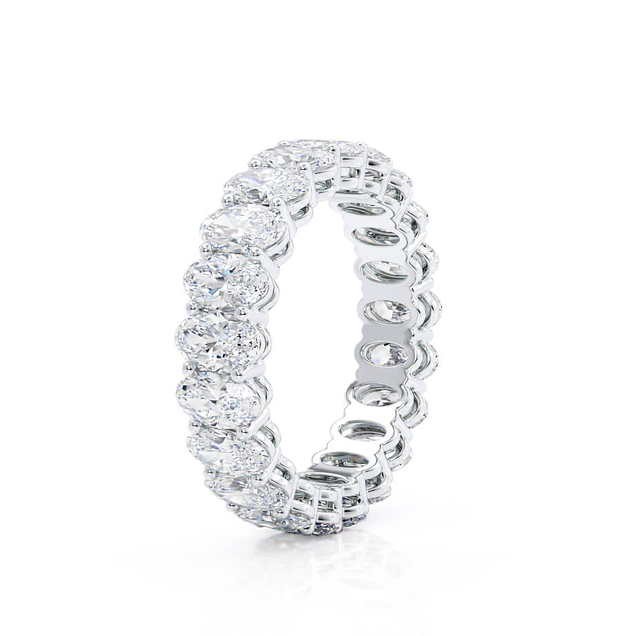 5.46 TCW Oval Full Eternity Moissanite Wedding Band