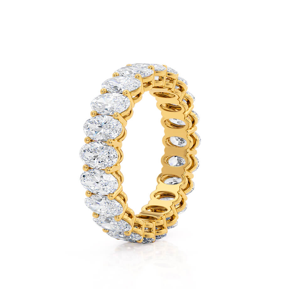 5.46 TCW Oval Full Eternity Moissanite Wedding Band