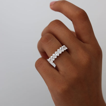 5.46 TCW Oval Full Eternity Moissanite Wedding Band