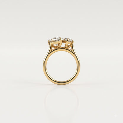 1.6 CT Pear Toi Et Moi Moissanite Engagement Ring