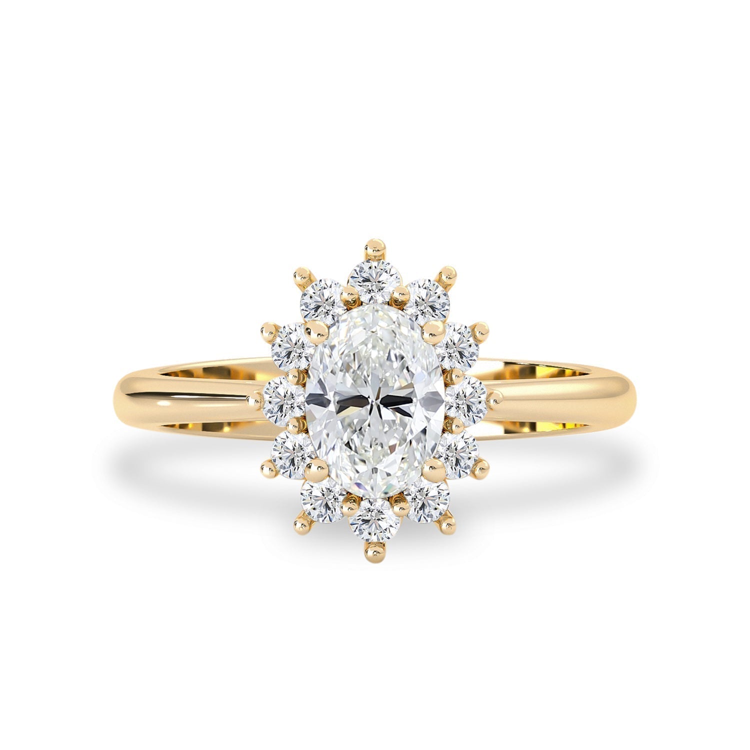 0.75 CT Oval Moissanite Halo Engagement Ring - farrellouise